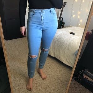 Pacsun high rise skinny jeans (distressed knee)